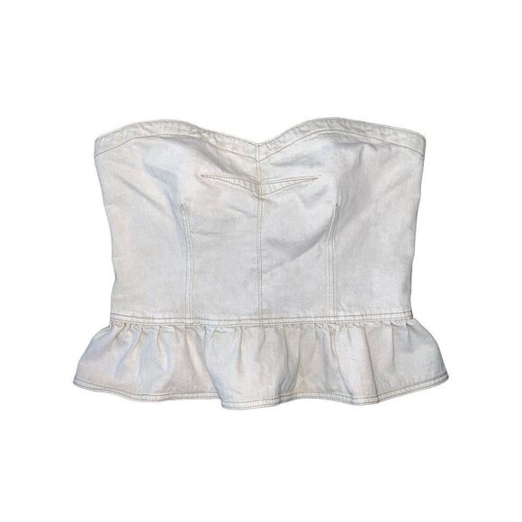 Isabel Marant Etoile Solizinia strapless denim peplum top - Picture 8 of 15